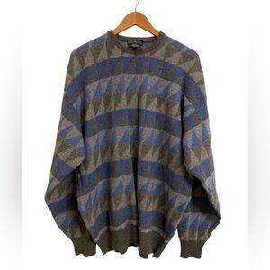 Vintage Clan Douglas Men’s Scottish Cashmere Sweater Gray Blue XXL